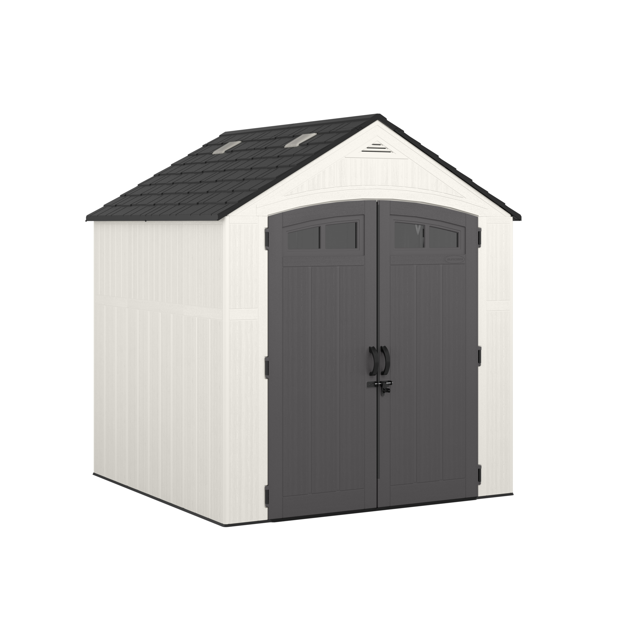 Suncast Ridgeland Storage Shed, 7ft. x 7ft., Resin, Lockable Doors, Model# BMS7704D